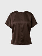 Marville Road The Mia satin top, chocolate