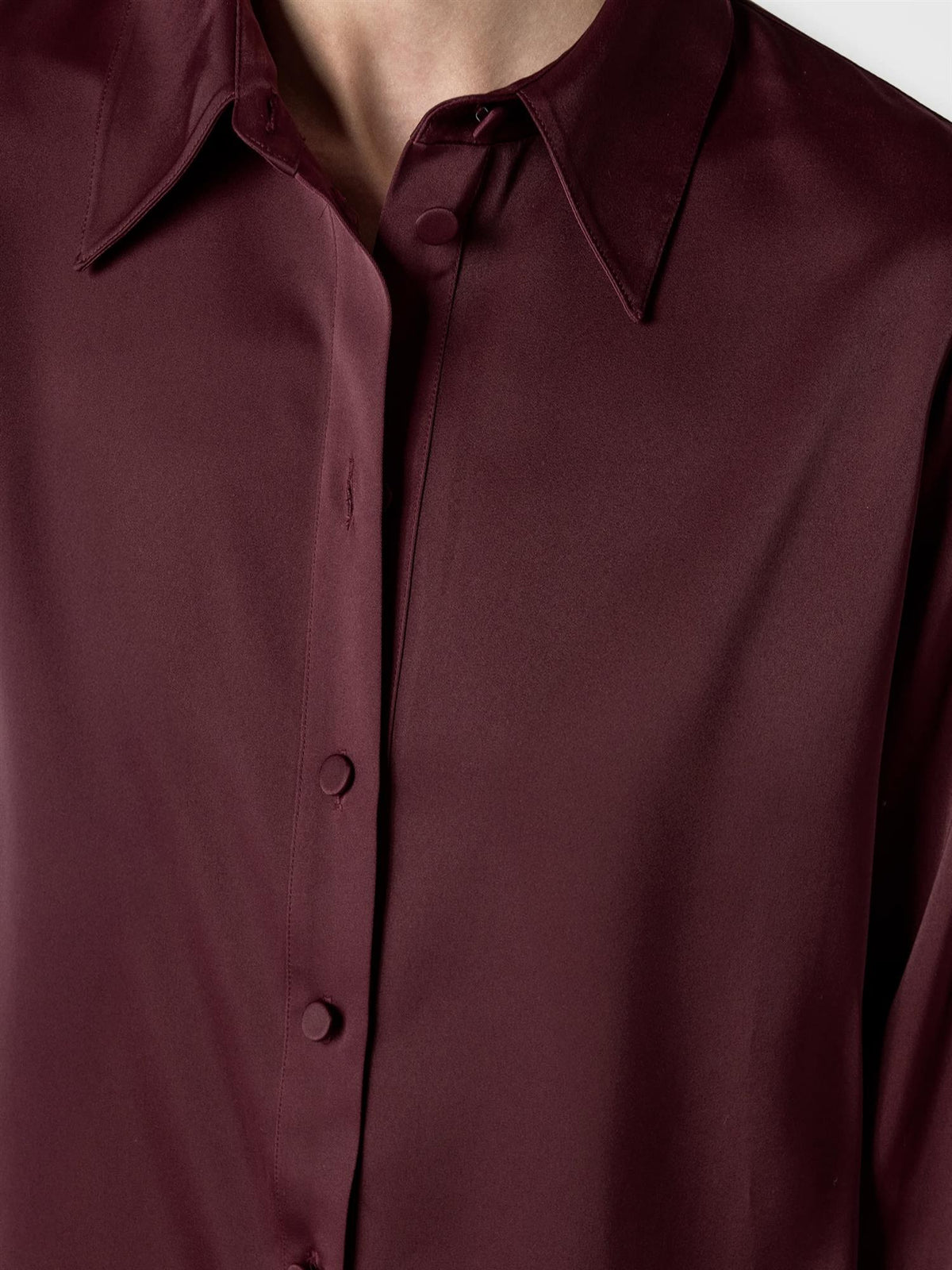Marville Road The Leonie satin shirt, Burgundy