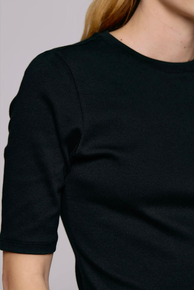 Julie Josephine Marianne rib tee, black