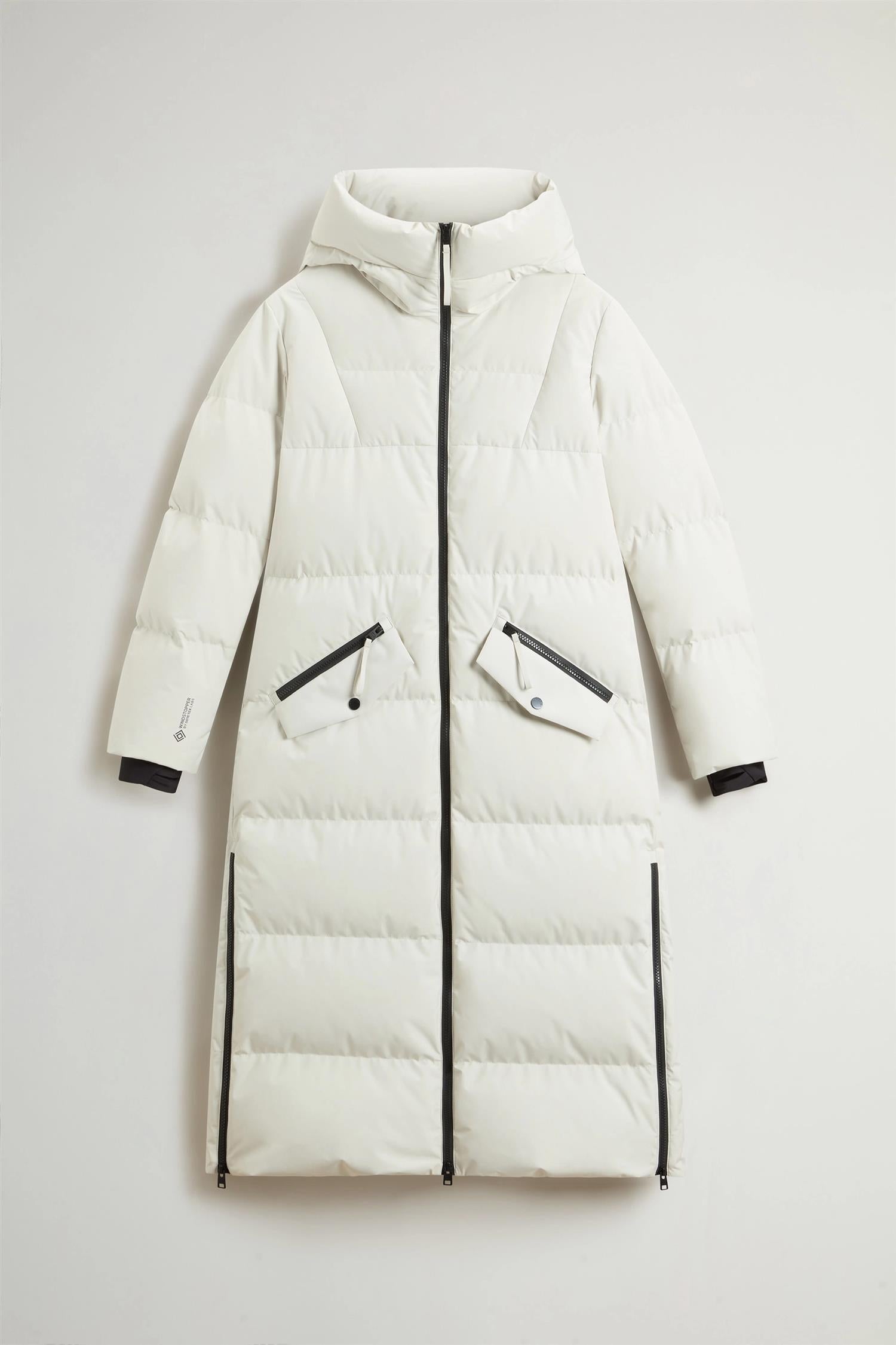 Woolrich Long down Jacket in WINDSTOPPER GORE-TEX, milky cream