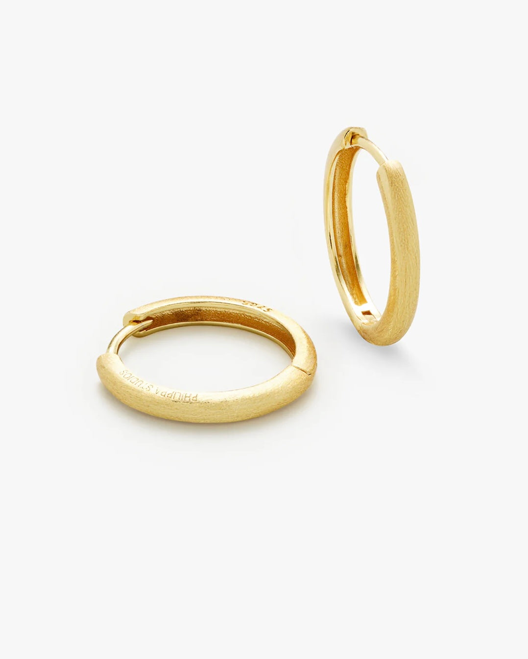 Philippa Studios Classic satin Hoops Large, forgylt gull