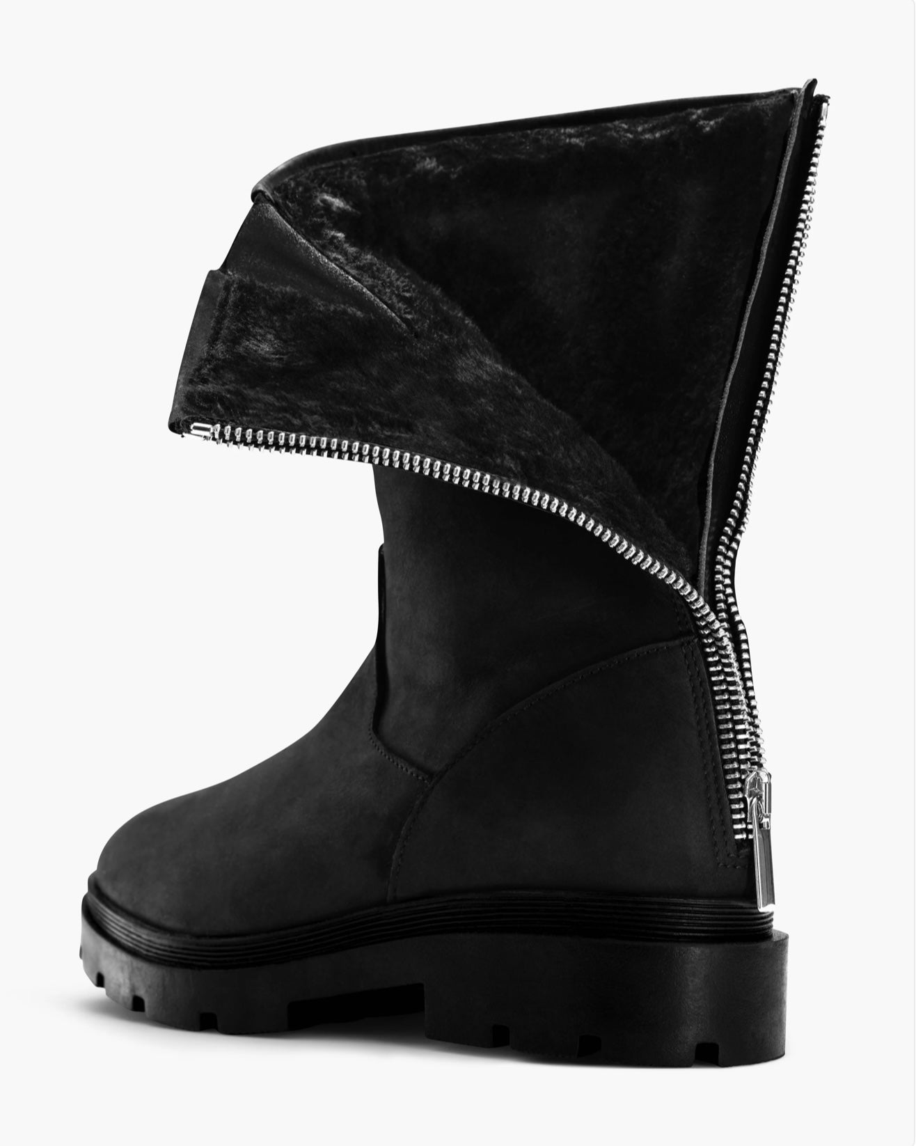Helene Westbye Zip biker boot fur, rain svart