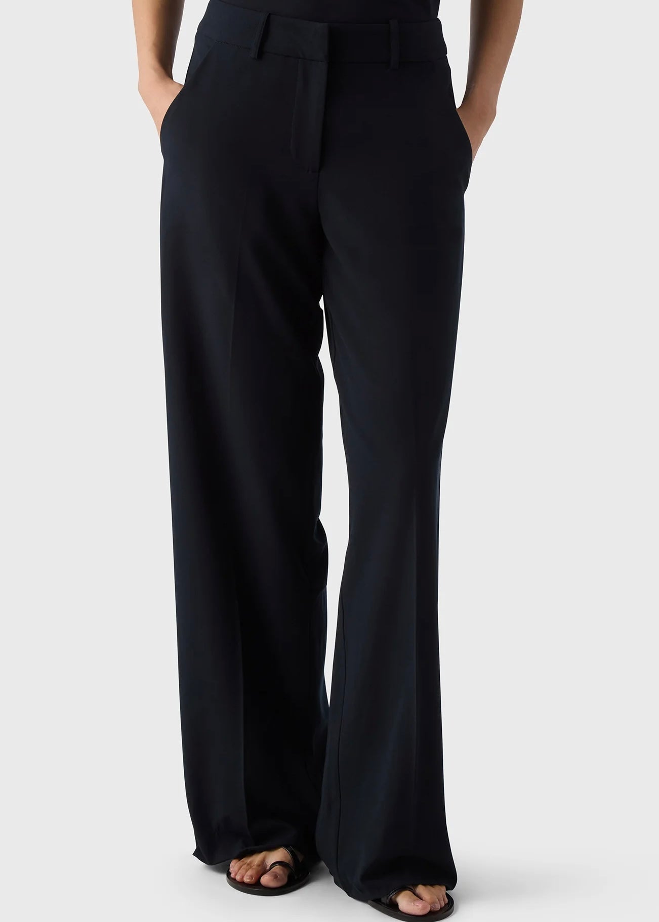 Marville Road The Ingrid Satin Trousers, midnight blue
