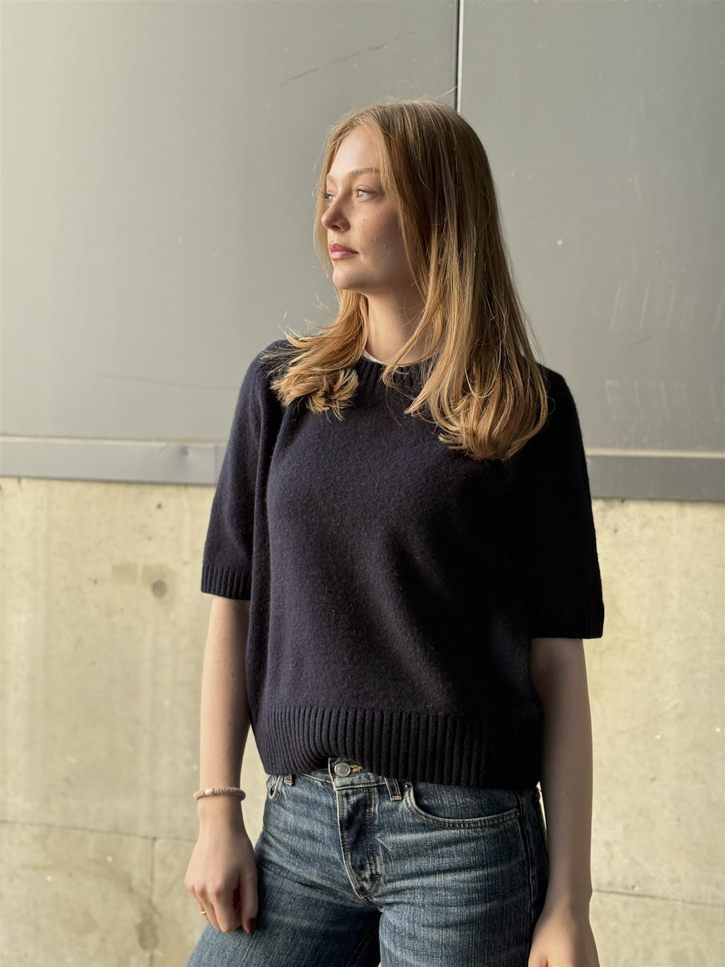Natura Cashmere Aya cashmere t-shirt, Navy