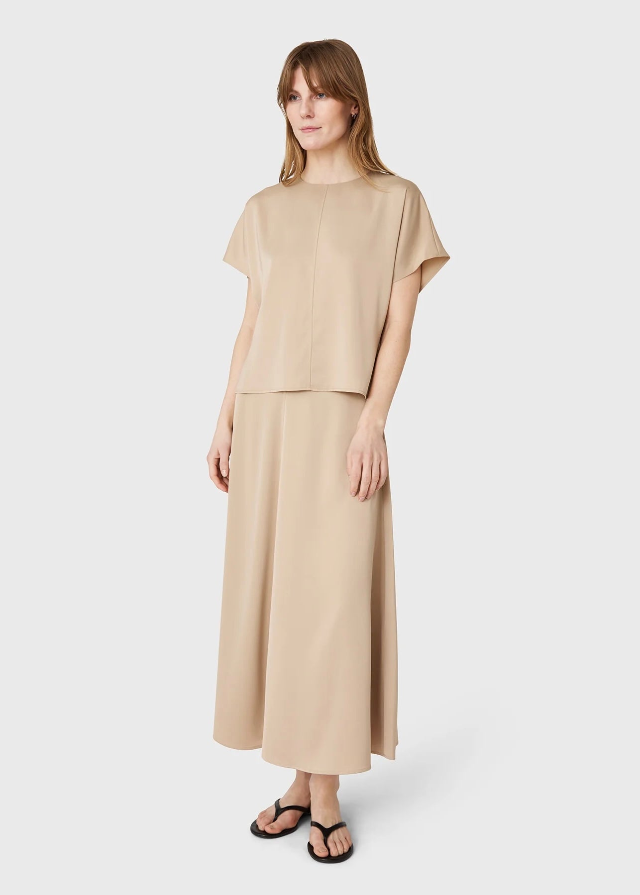 Marville Road The Rhonda satin skirt, beige