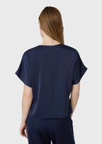 Marville Road The Mia satin top, midnight blue