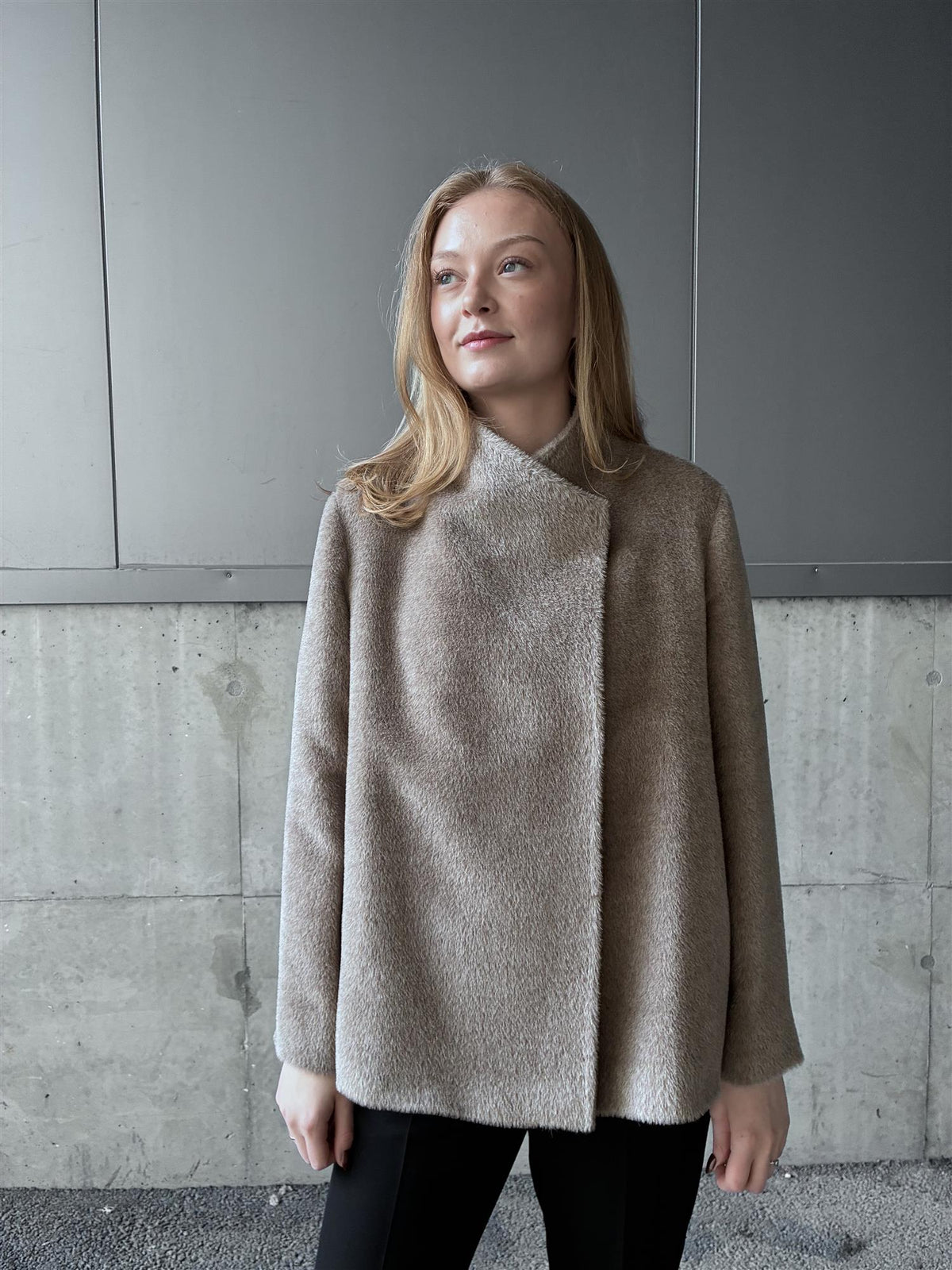 Natura Cashmere Anna Coat Alpaca, taupe