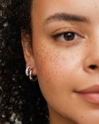 Philippa Studios Dome Pave Hoops Medium, sølv