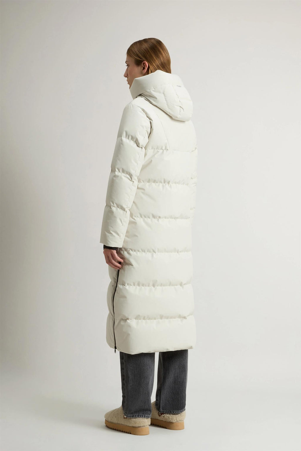 Woolrich Long down Jacket in WINDSTOPPER GORE-TEX, milky cream