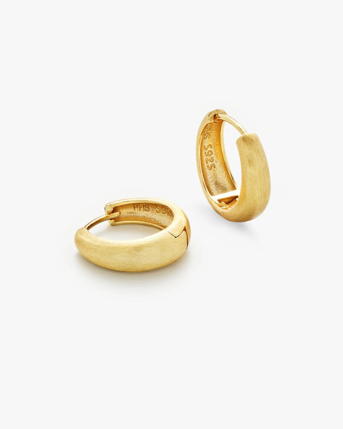 Philippa Studios Dome satin hoops Medium, forgylt gull