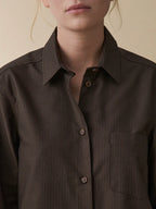 Jeanerica Elise shirt, brown stripe