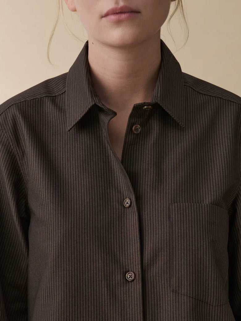 Jeanerica Elise shirt, brown stripe