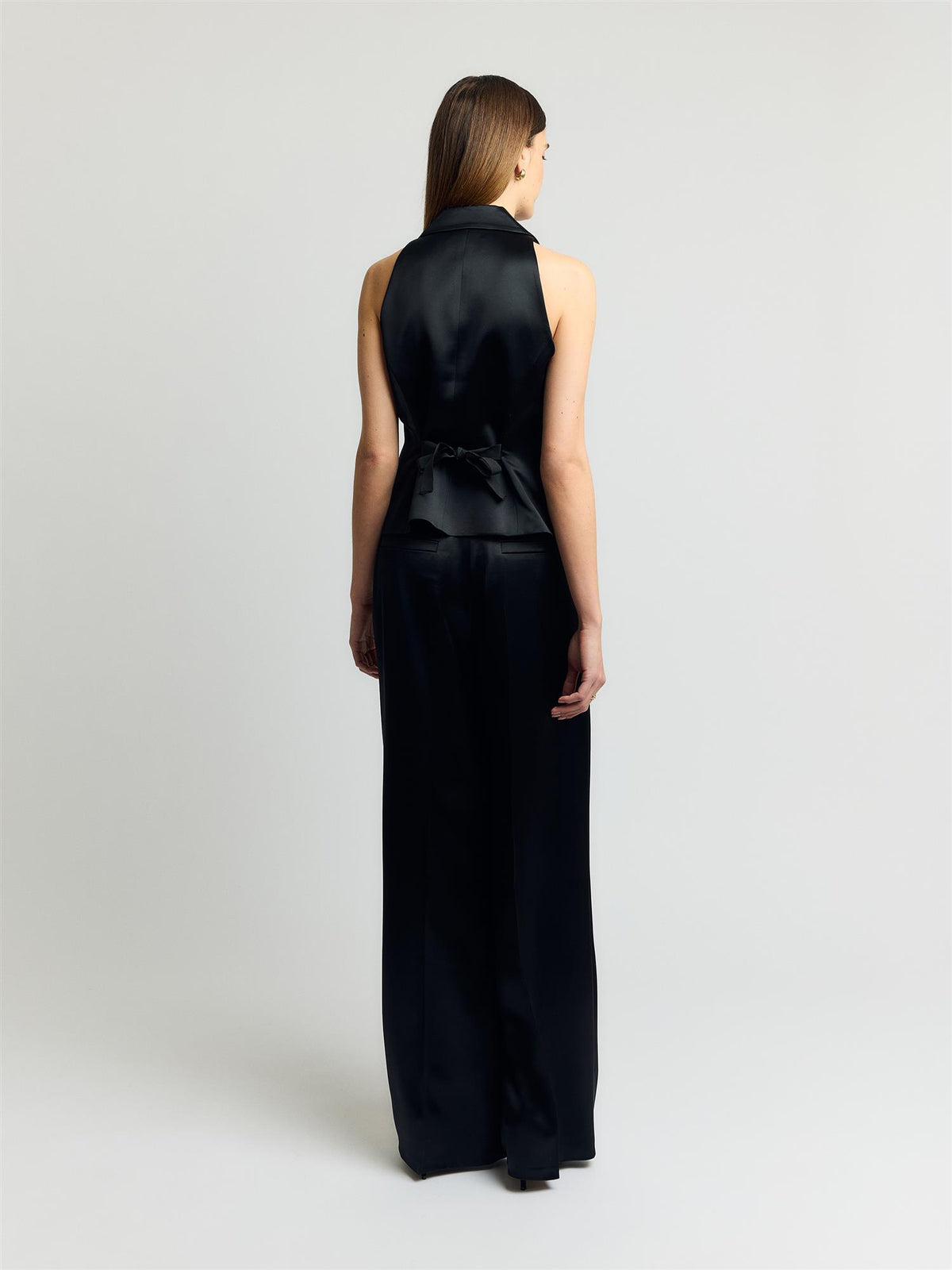 Andiata Rebecca vest satin, sort