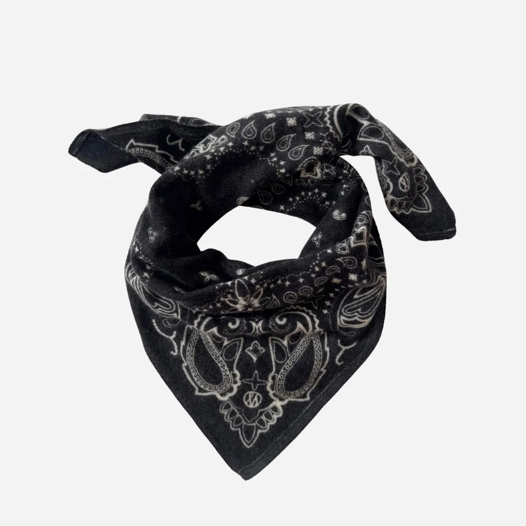 Lescarf Cashmere Paisley scarf 65x65, black