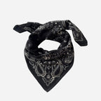 Lescarf Cashmere Paisley scarf 65x65, black