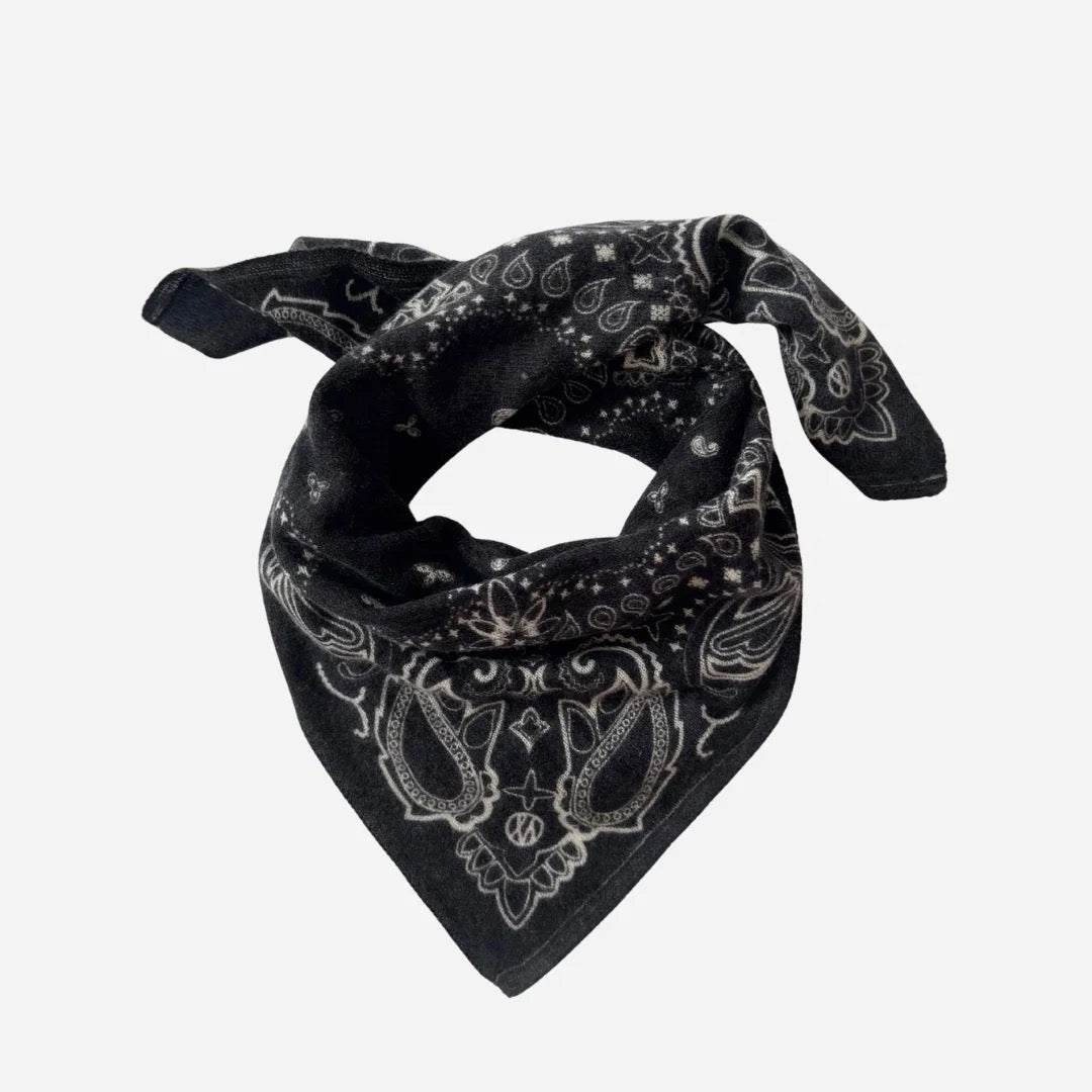 Lescarf Cashmere Paisley scarf 65x65, black