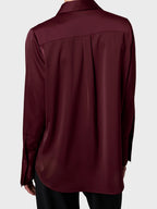 Marville Road The Leonie satin shirt, Burgundy