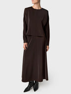 Marville Road The Cedar satin blouse, chocolate