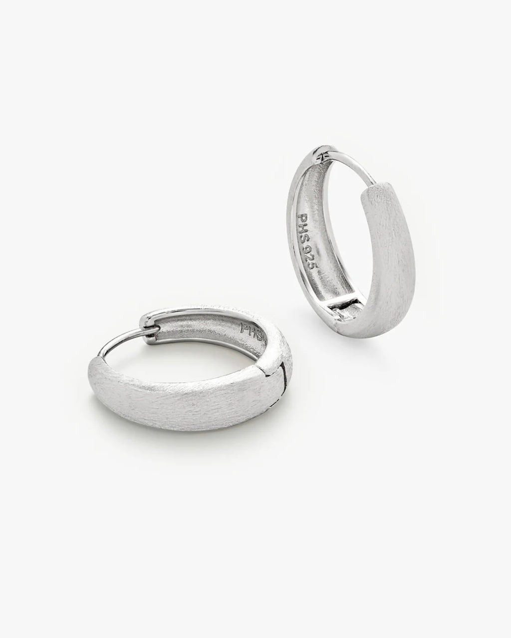 Philippa Studios Dome satin hoops Large, sølv