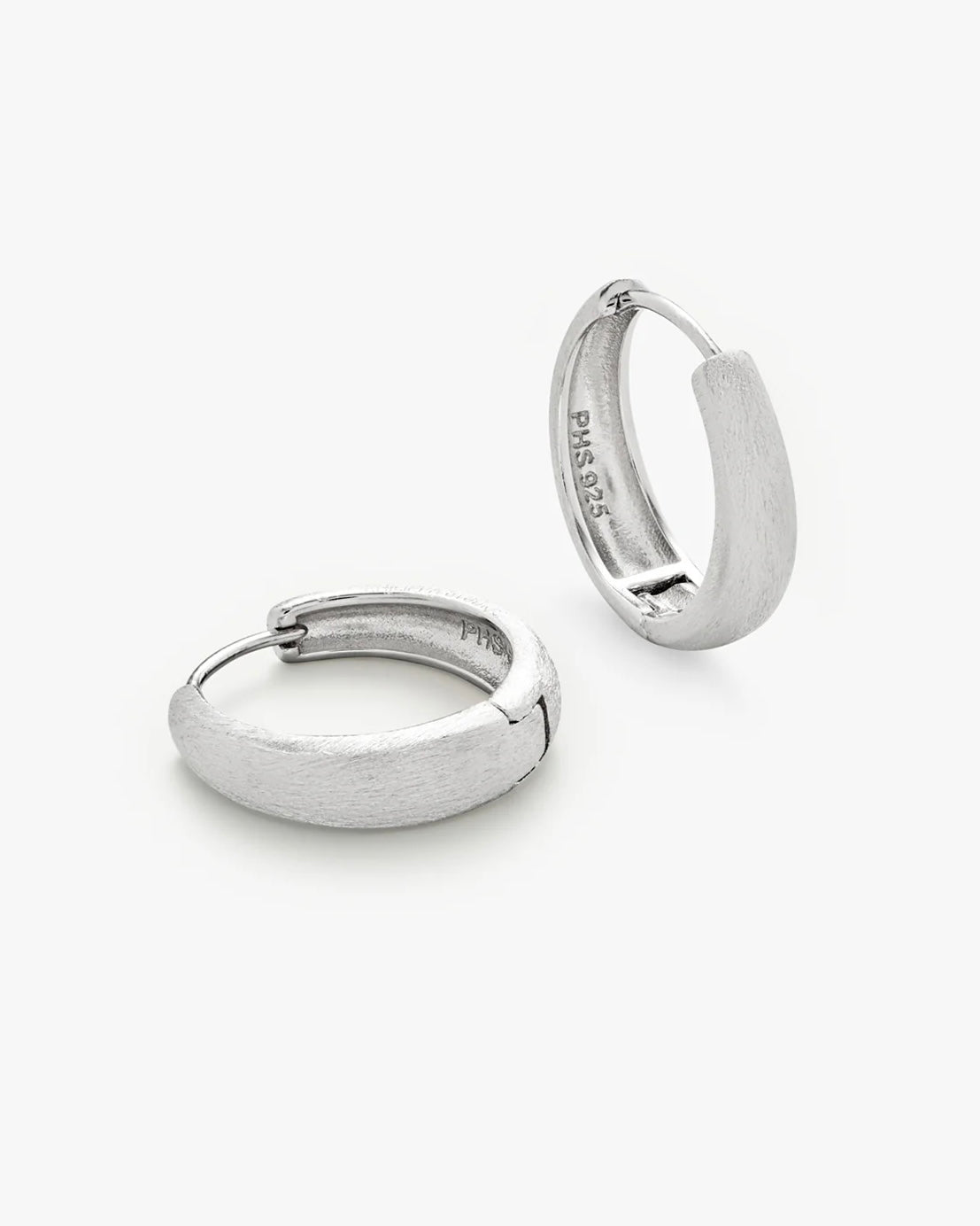 Philippa Studios Dome satin hoops Large, sølv