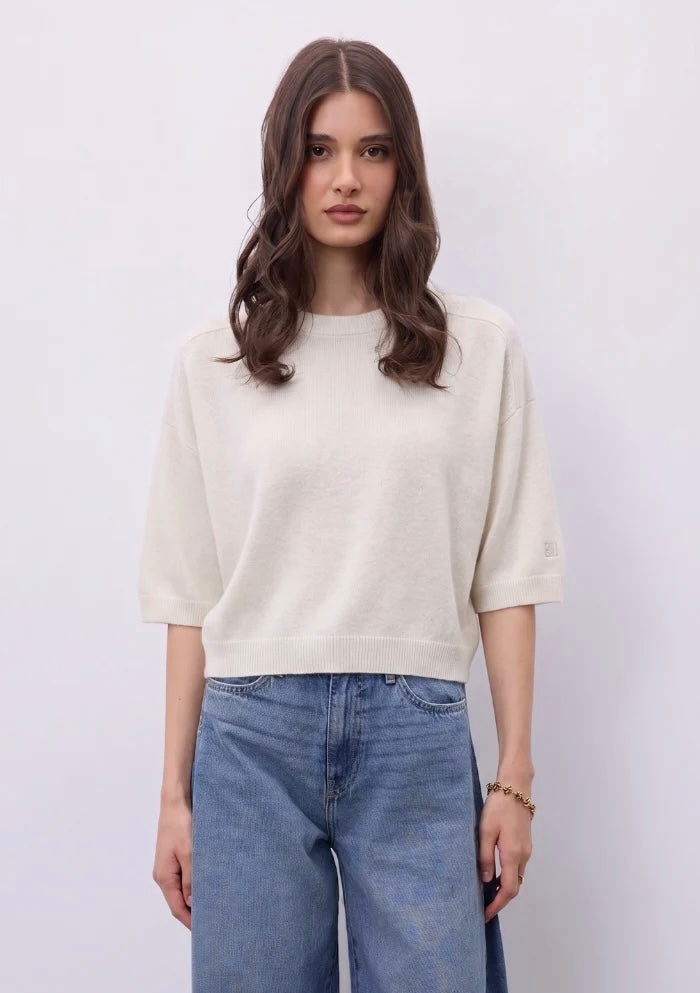 Notshy Cashmere Lilou top, Ecru