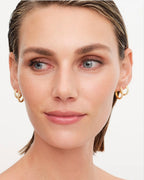 Philippa Studios Classic Pave Hoops Medium, forgylt gull