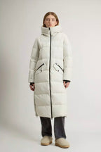 Woolrich Long down Jacket in WINDSTOPPER GORE-TEX, milky cream