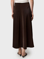 Marville Road The Rhonda satin skirt, Chocolate
