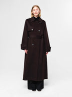 Julie Josephine Thale Wool Trenchcoat, Dark Brown