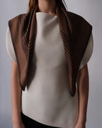 Striped Scarf, chocolate & espresso 80x80