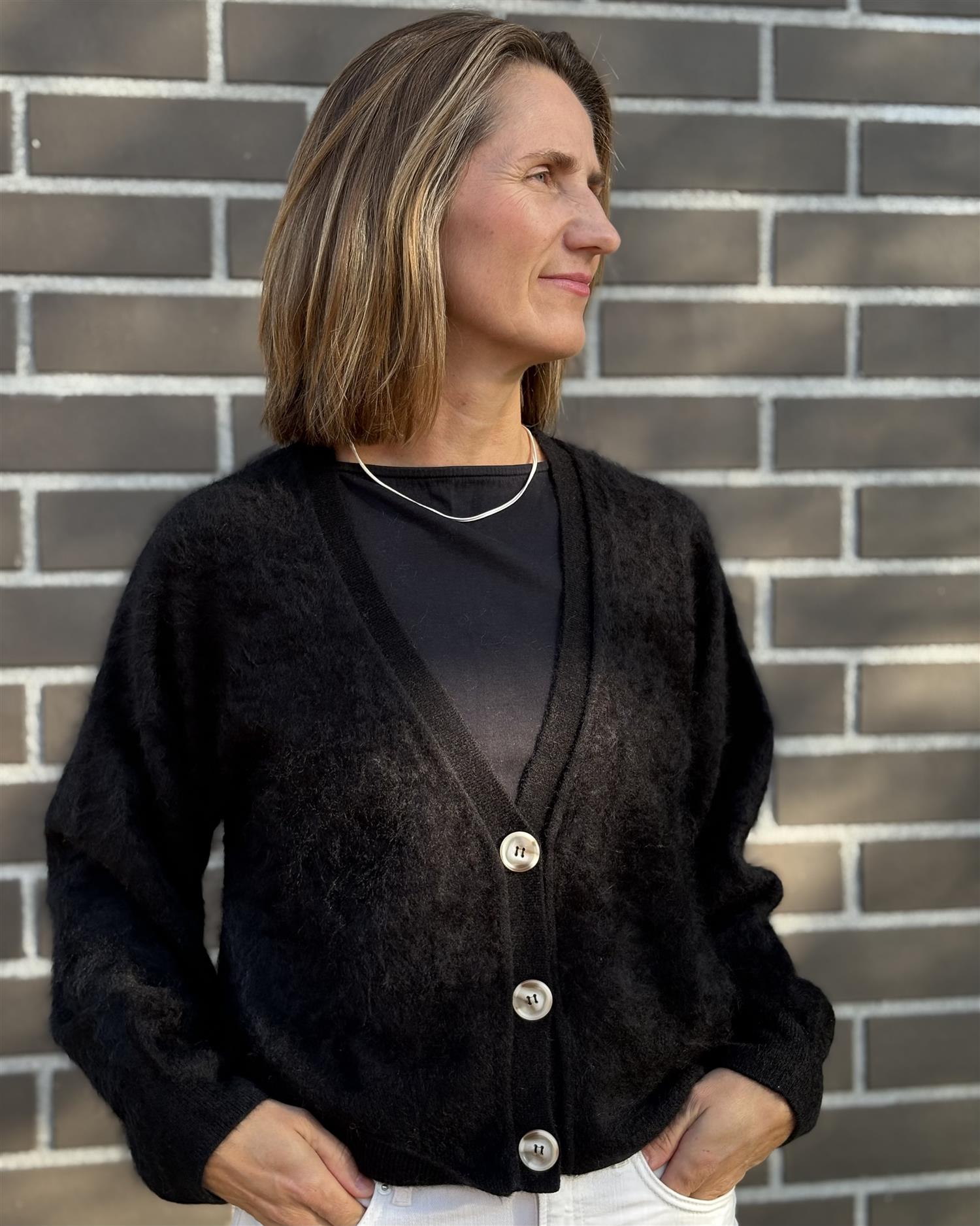 Notshy Lee cardigan, svart