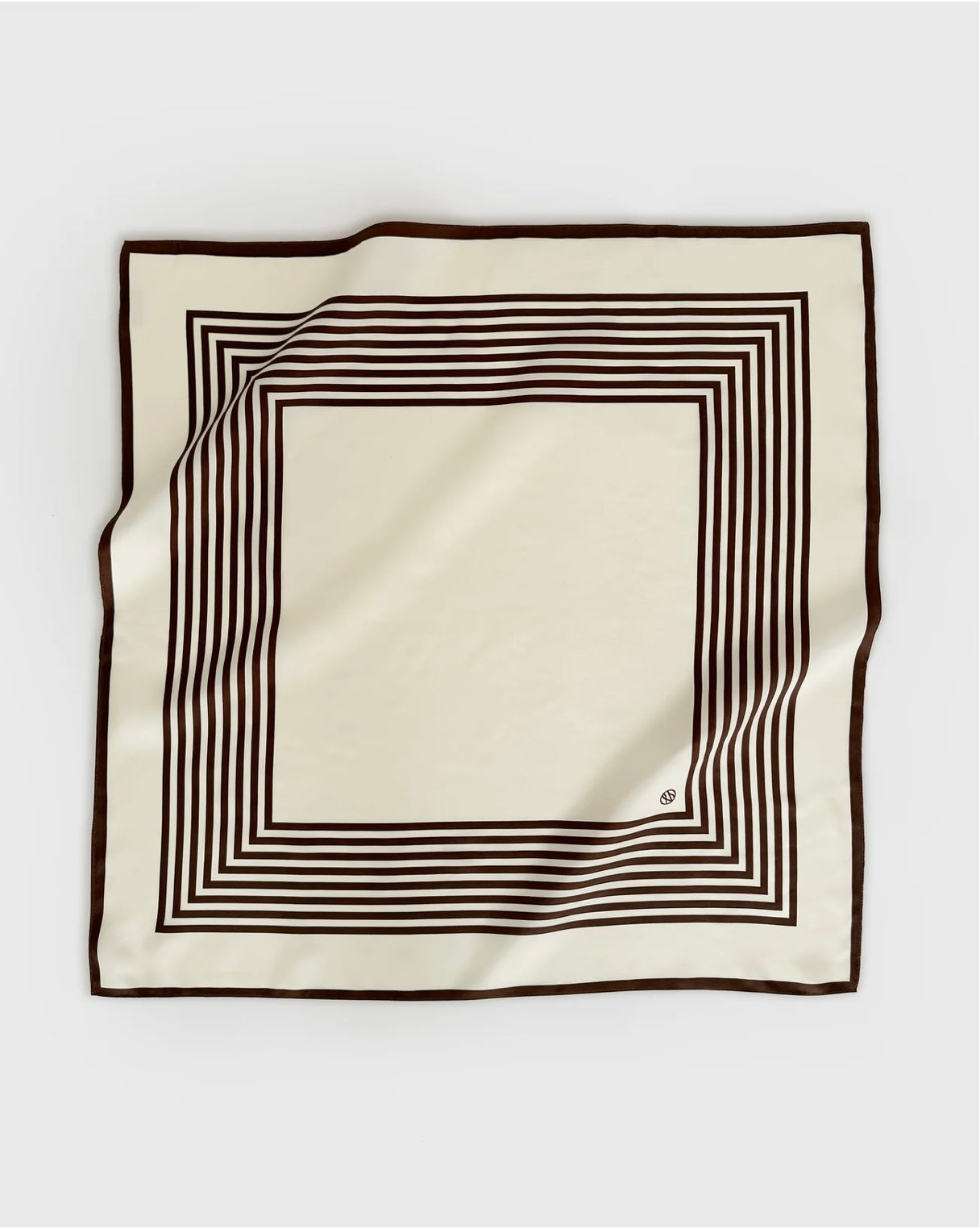 Le scarf Striped Scarf, Cream & Mocha Mousse, 65x65