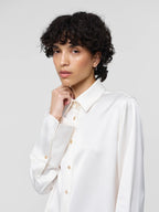 Julie Josephine Julie Satin Shirt, Off White