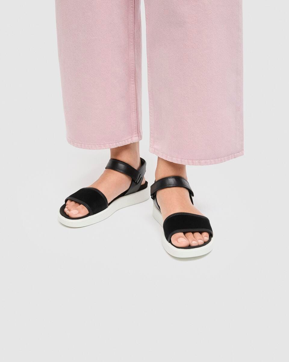 ECCO Soft sandal D 2, Sort