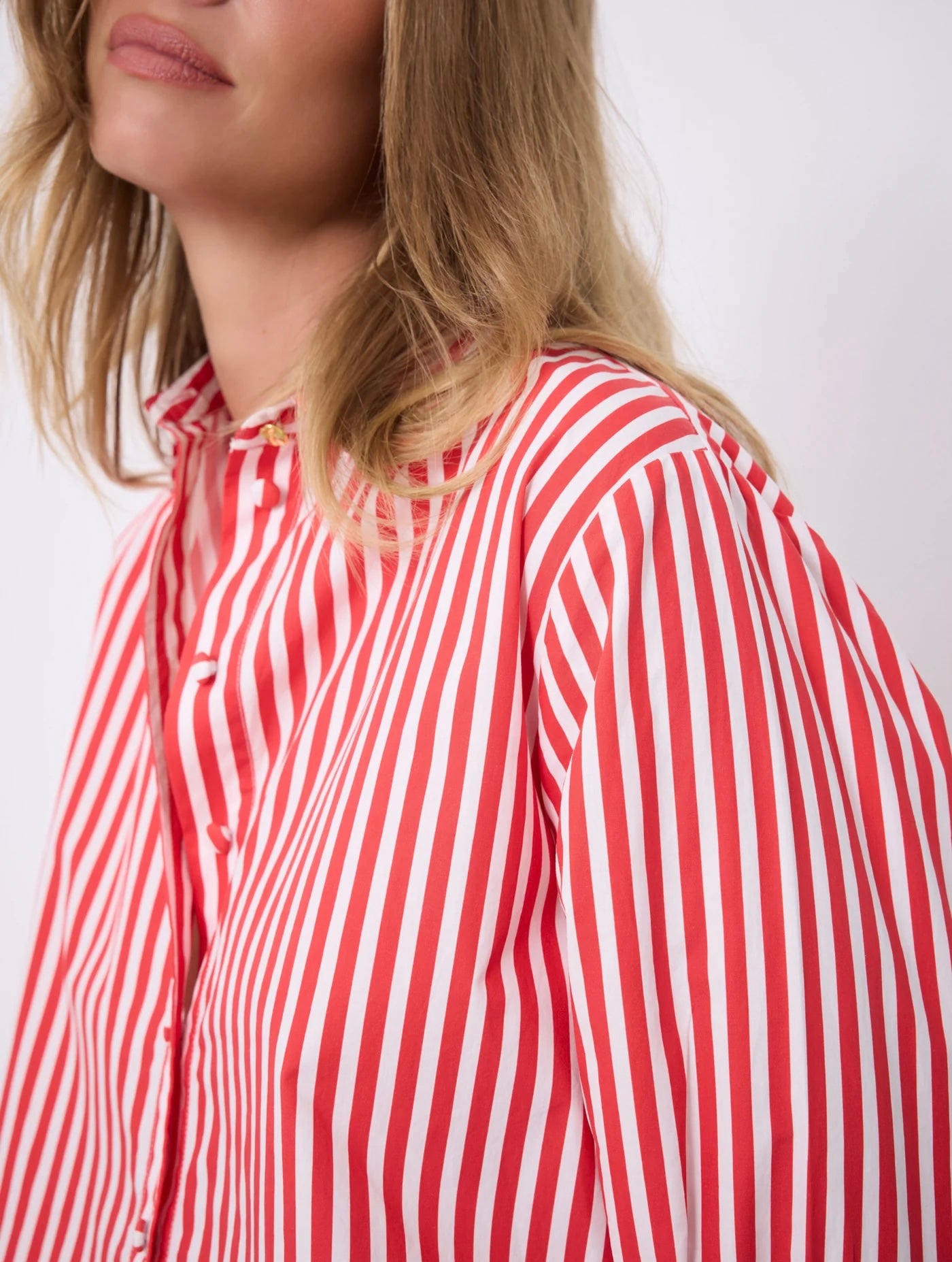 Notshy Cashmere Althea skjorte, Rød/hvit
