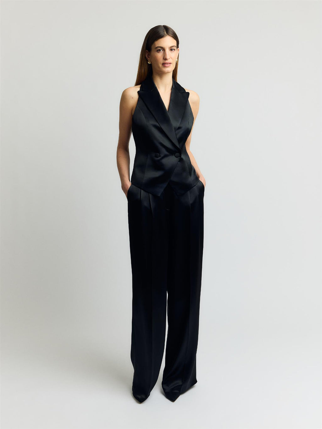 Andiata Gytta trouser satin, sort