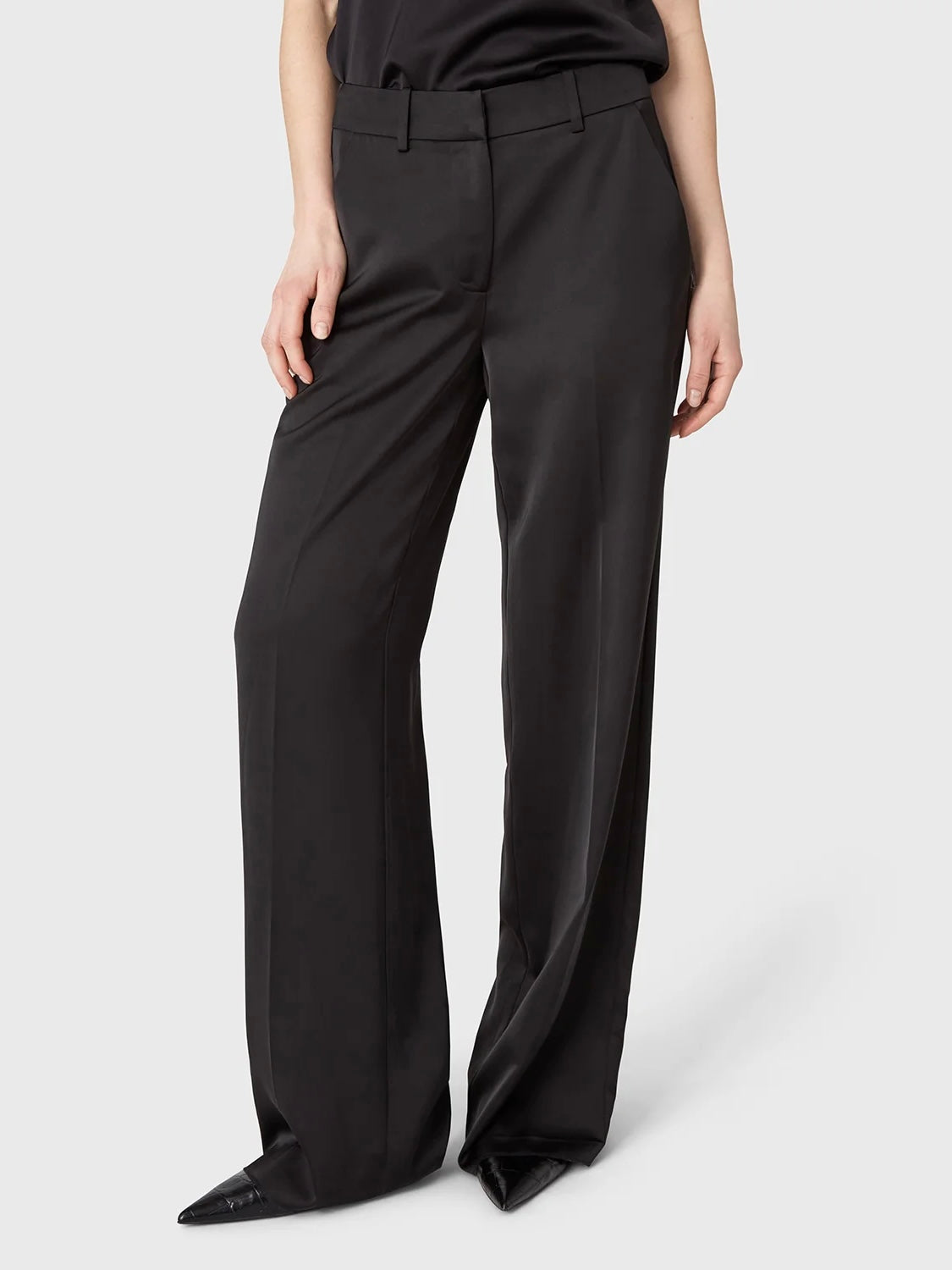 Marville Road The Ingrid Satin Trousers, sort