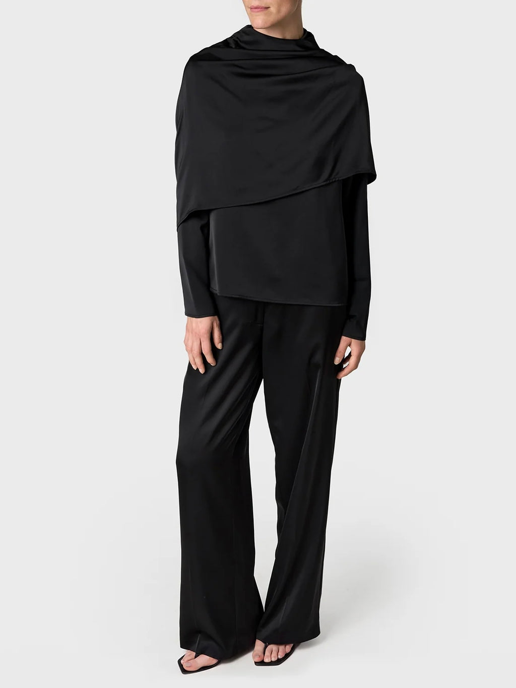 Marville Road The Sophia satin blouse, sort