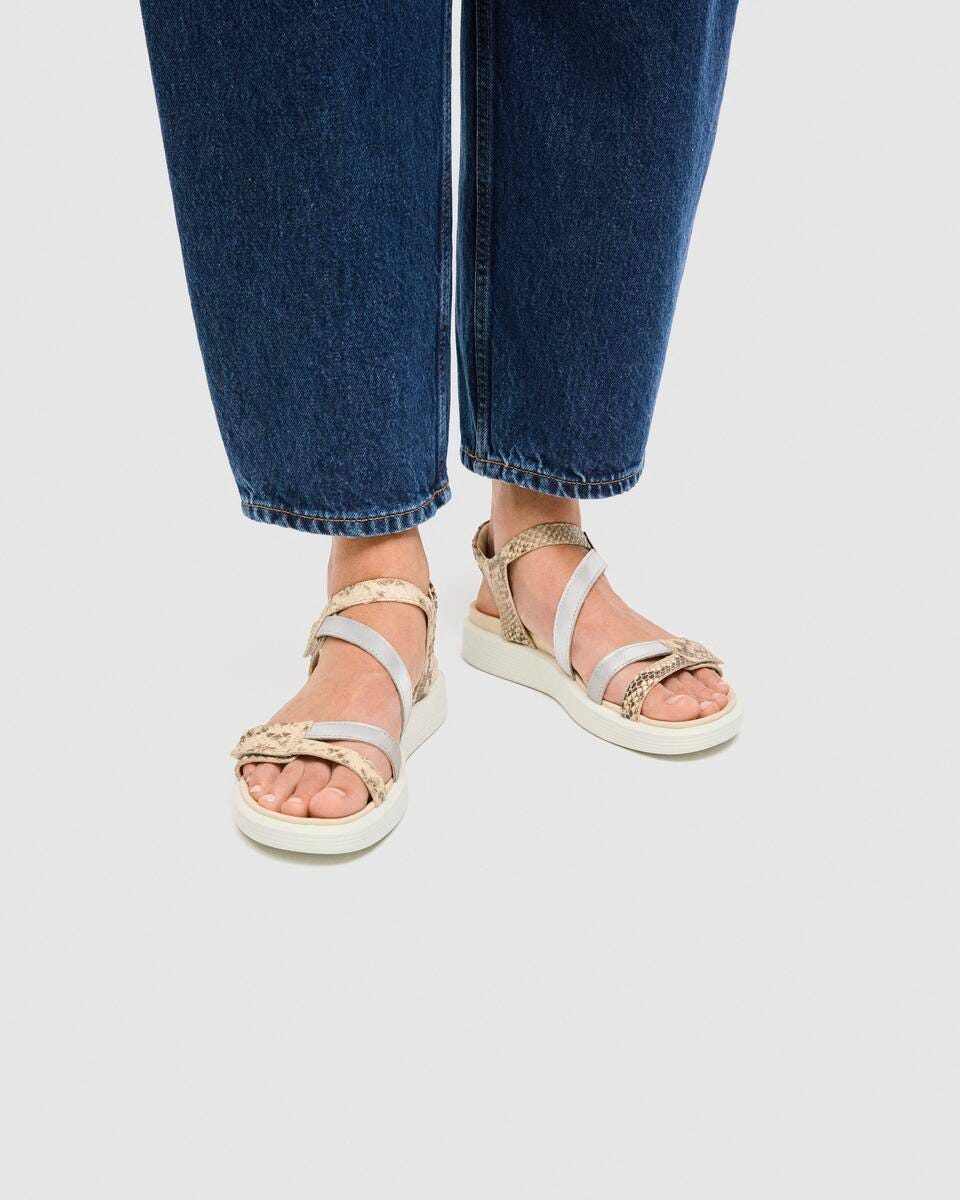 ECCO Soft Sandal D, Foil/python