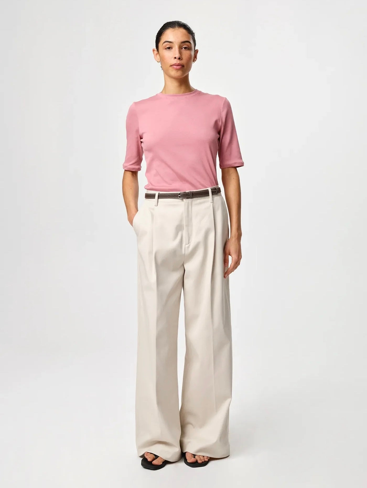 Julie Josephine Marianne rib tee, Rosy Pink