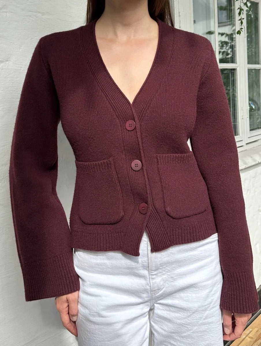 Natura Cashmere Julia cardigan, bordeux